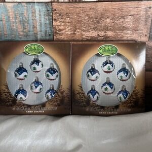 Vintage 2000-Enchanted Forest -2 Boxes Small 1.5" Glass Christmas Tree Ornaments